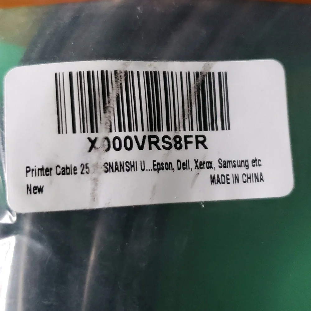 Bundle of 2 Snanshi 25 ft. USB 2.0 Type A Male To Type B Mall Printer Cables